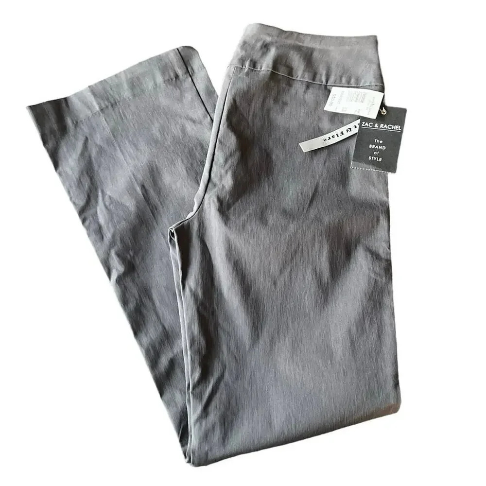 NWT Zac & Rachel Women’s Gray Pull on Fit and Flare Office Pants size 8